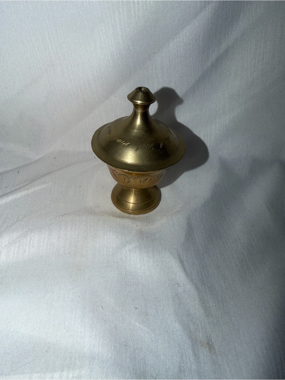 Vintage Etched Brass 3-Piece Coffee Set - Picture 5 of 16